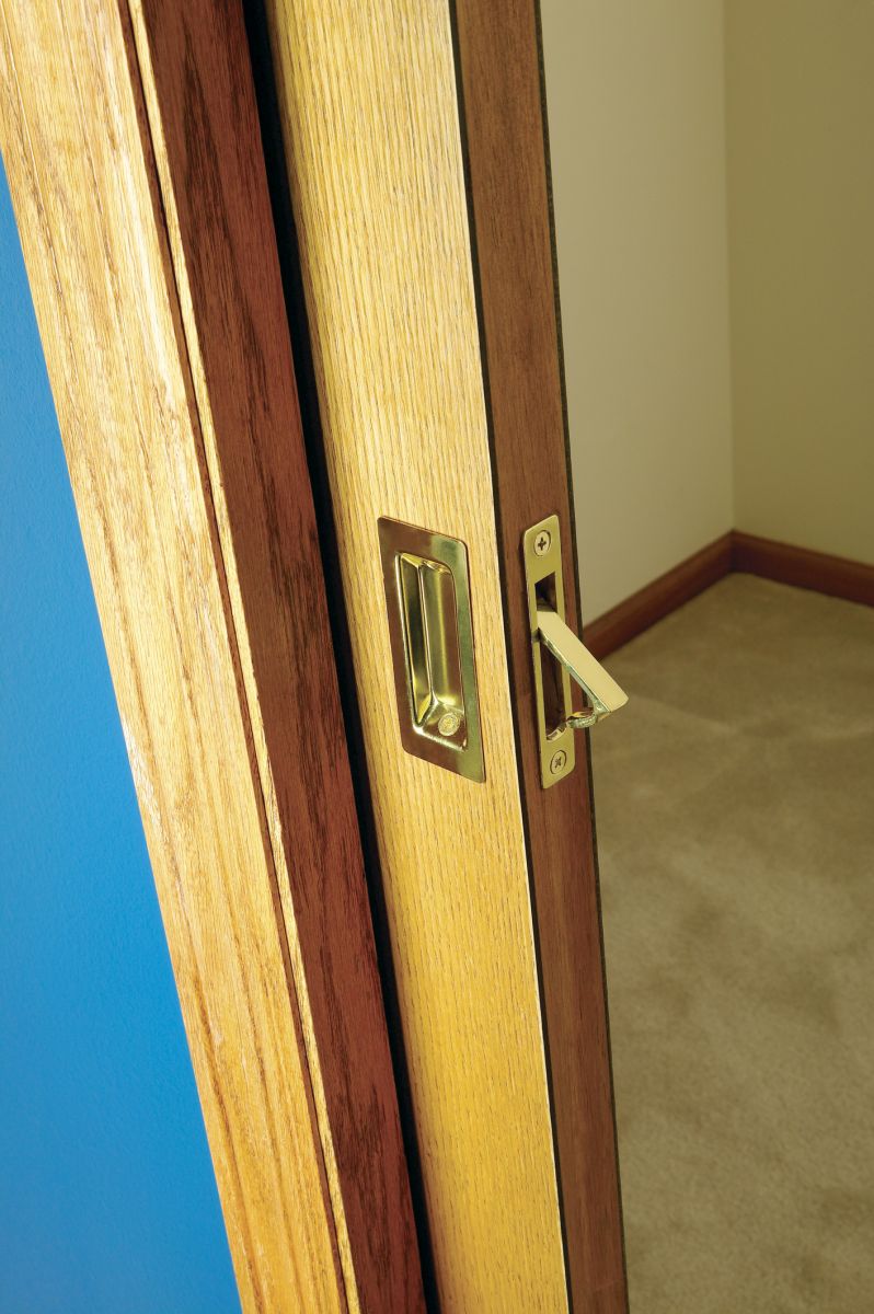Close-up of Pocket Door Hardware